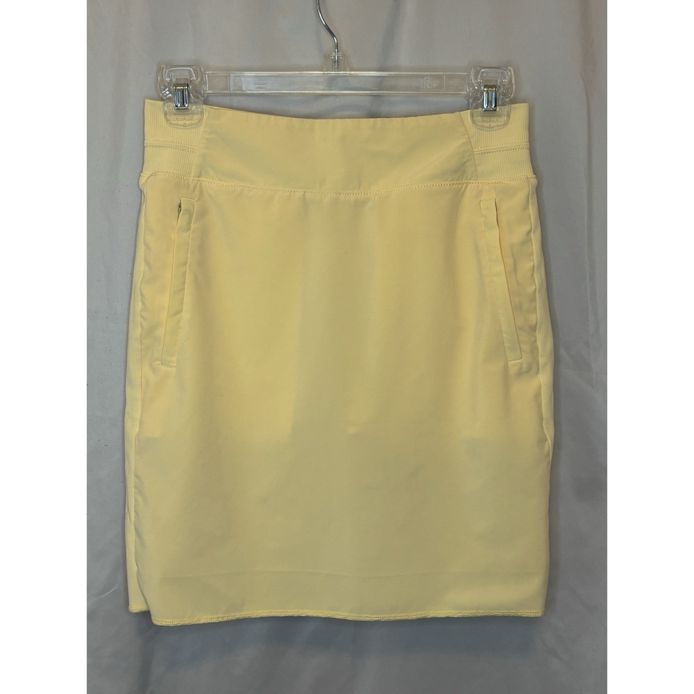 Athleta Brooklyn Mid Rise Skort Yellow Zip Pockets Skirt *Hem Released* Sz 0
